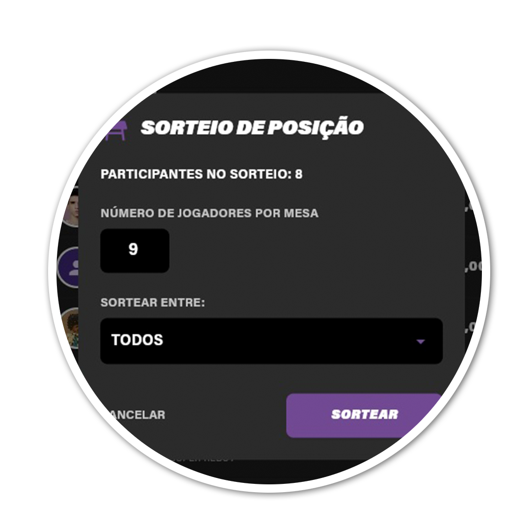Sortear assentos no poker